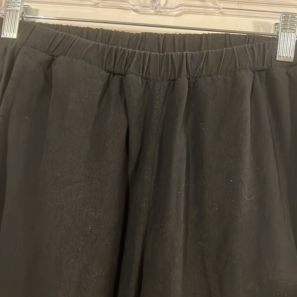 Palma Leone black/gray elastic waist wide leg pants - Picture 3 of 9